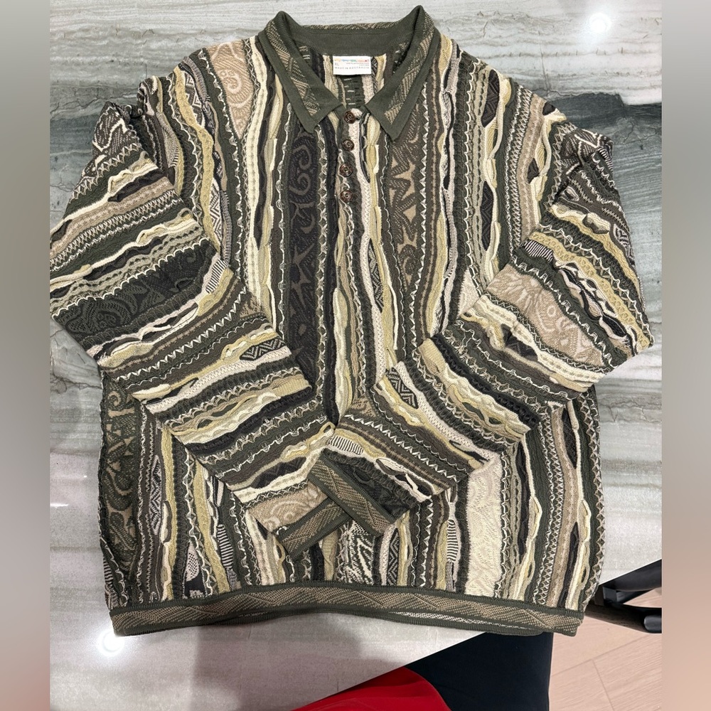 Vintage 90’s Coogi Protege Cable Knit Sweater/Henley